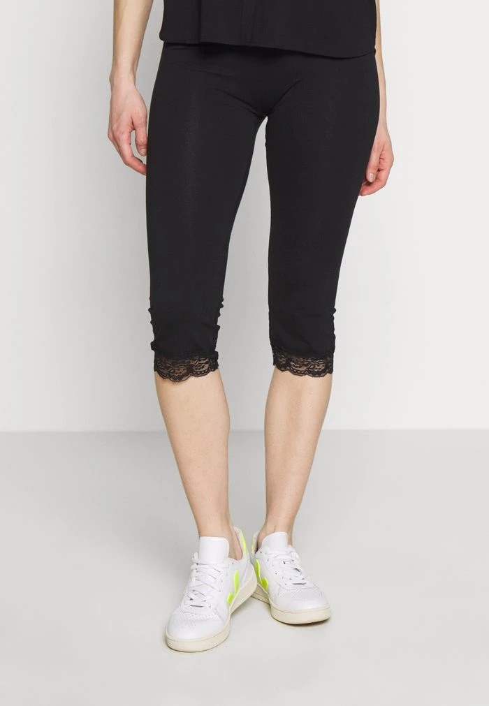 Pantalons ANNA FIELD Anna Field Capri Leggings With Lace Noir Femme | POJ-8054861